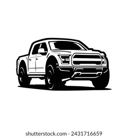 Double cabin 4x4 vehicle pickup truck vector isolated