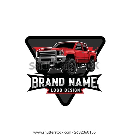 Double Cabin Trailer Logo Vector. Pickup truck logo. Pick up truck illustration vector for sticker business logo etc