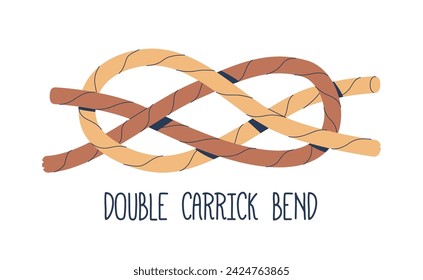 Double Carrick Bend Is A Robust, Reliable Nautical Knot Used To Join Two Ropes Securely, Reducing Slippage