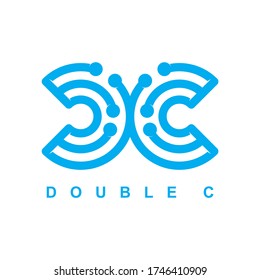Double CC logo Blue point dot style