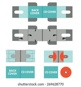Double CD DVD BLU-RAY envelope,How to make two cd envelope, Vector isolated infographics