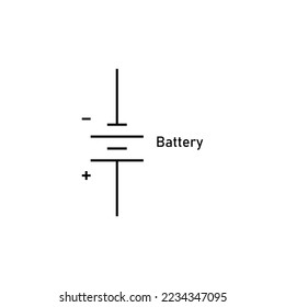 Símbolo de batería de doble célula en electricidad.