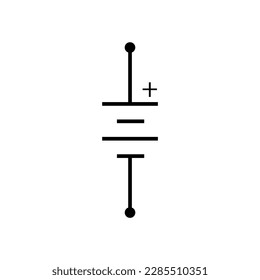 Double cell battery symbol in electricity. Vector illustration isolated on white background.