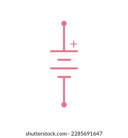 Double cell battery symbol in electricity. Vector illustration isolated on white background.