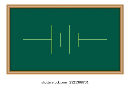 Double cell battery symbol in electricity. Vector illustration isolated on white background.
