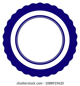 Double certificate rosette frame template. Vector draft element for stamp seals in blue color.