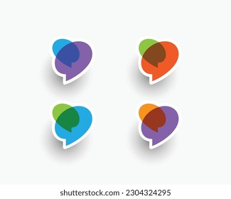 Double chat with blending color logo