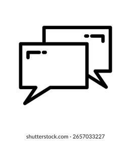 Double chat box icon thick line