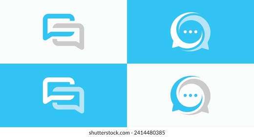 Double chat icon collection vector logo design.