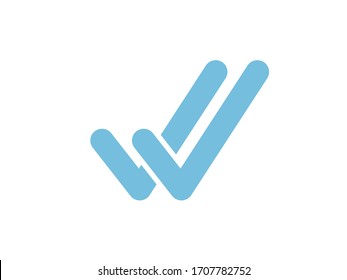 Double check icon. Blue double check icon illustration. 