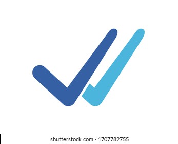 Double Check Icon. Blue Double Check Icon Illustration. 