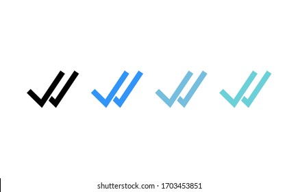 Double check  icon. Simple double check  sign vector illustration. 