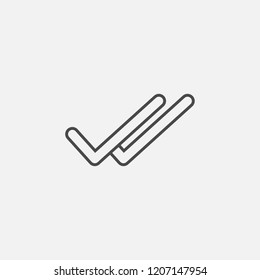 Double check line vector icon eps10