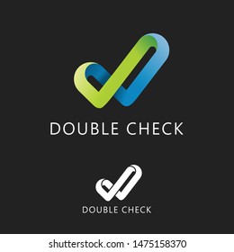 Double Check Logo Design Template 