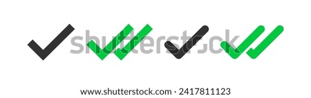 Double check mark icon. Tick message see. Correct, done, choice, confirm signs. Vector illustration.