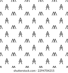 Double Check marks. Boho Herringbone pattern. Abstract Ethnic Seamless Pattern. Tribal Geometric Background. Black and White Wallpaper.