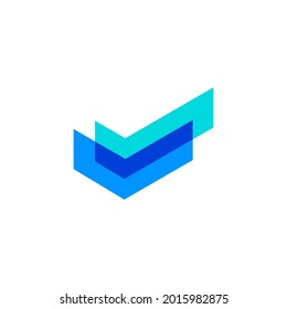 double check overlapping logo vector icon illustration