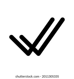 Double check vector outline black and white icon