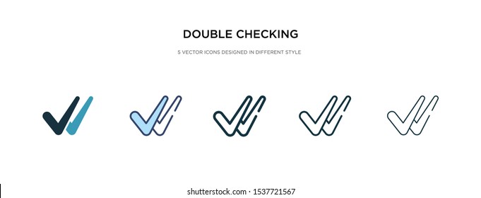 double checking icon in different style vector illustration. two colored and black double checking vector icons designed in filled, outline, line and stroke style can be used for web, mobile, ui