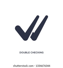double checking icon. Simple element illustration from user interface concept. double checking editable symbol design on white background. Can be use for web and mobile.