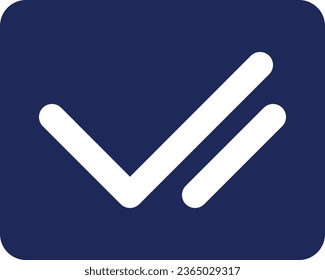 Double checkmark black glyph ui icon. Message is delivered and read. Online chat. User interface design. Silhouette symbol on white space. Solid pictogram for web, mobile. Isolated vector illustration