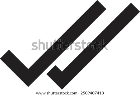 Double checkmark icon isolated on white background . Accepted icon . Double tick icon vector