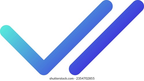 Double checkmark pixel perfect gradient linear ui icon. Message is delivered and read. Online chat. Line color user interface symbol. Modern style pictogram. Vector isolated outline illustration