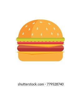 Double Cheese Beef Burger Illustration Vector