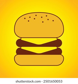 double cheese burger fast food illustration