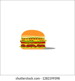 double cheese burger vector