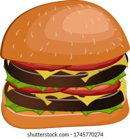 Double cheeseburger big size. Tasty burger.