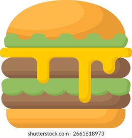 Doble Cheeseburger Ilustración vectorial de dibujos animados