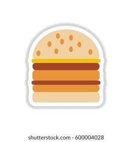 double cheeseburger, hamburger icon, burger vector sticker
