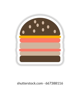 double cheeseburger, hamburger icon, burger vector sticker