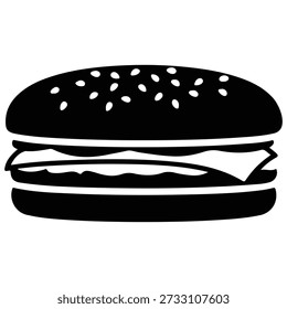 Diseño doble del icono de la hamburguesa de queso con la empanada de múltiples capas y la salsa de queso que gotea aislada en el Vector de fondo transparente