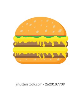double cheeseburger illustrations. vector - eps10