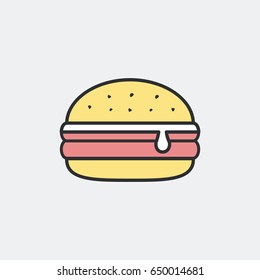 Double cheeseburger symbol concept. Flat and isolated vector eps illustration icon with minimal and modern design.