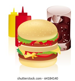 Double cheeseburger vector
