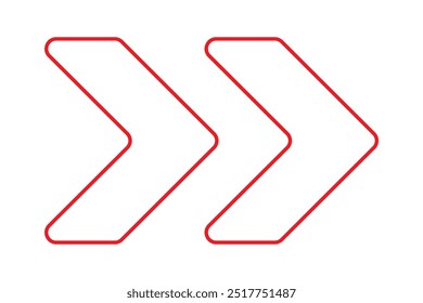 Diseño gráfico de flecha de doble chevron 