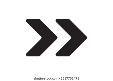 Diseño gráfico de flecha de doble chevron 