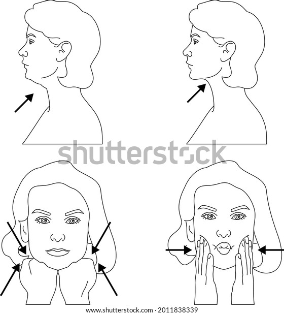 Double Chin Prevention Exercises Vector Drawing Stock Vector (Royalty ...