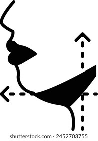double chin removal concept, get rid of unwanted fat under the chin vector icon design, Cosmetology or Cosmetologist Symbol, esthetician or beautician Sign, Beauty treatment stock illustration