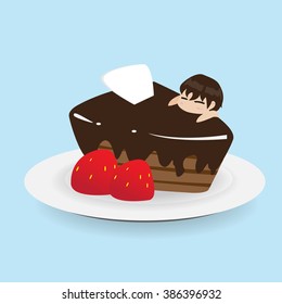 Double chocolate cartoon vector