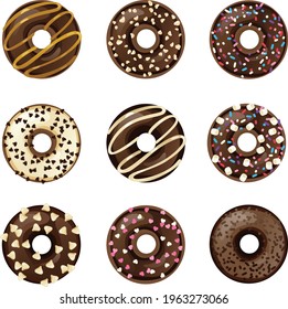 Double Chocolate Donut Variety Pack Overhead Shot