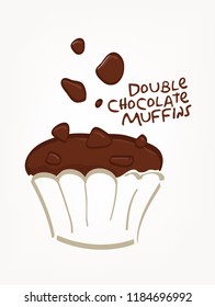 Double Chocolate Muffins vector design