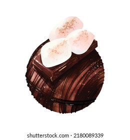 Double Chocolate watercolor vector on white background great for cards, banners, headers, party posters or decorate your artwork.