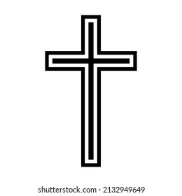 Double Christian Cross Crucifix Symbol Faith Stock Vector (Royalty Free ...