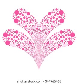 Double Circle Fireworks vector illustration. Style is pink flat circles, white background.