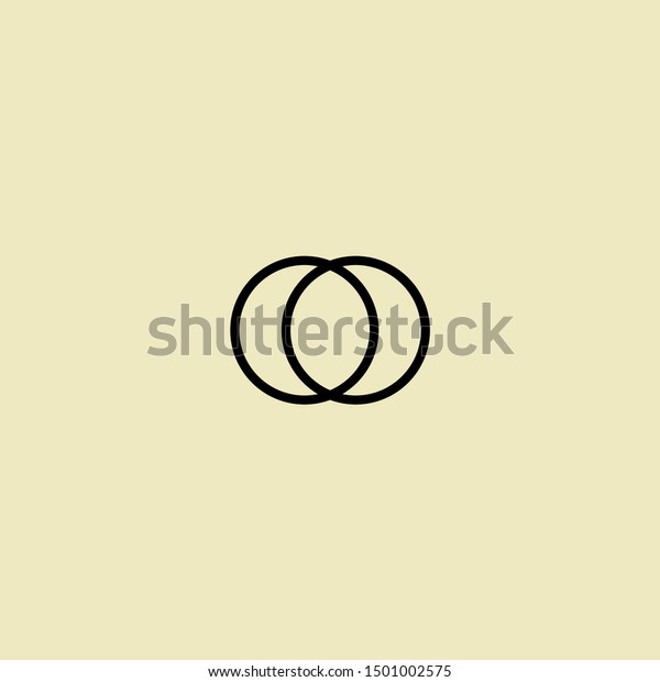 Double Circle Line Art Minimalist Stock Vector (Royalty Free ...