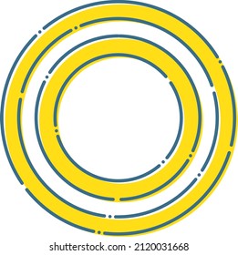 Double circle mark with a yellow edging